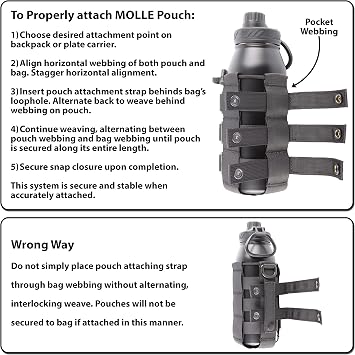 MOLLE Straps with Snaps for Backpack - MOLLE Attachment Straps - MOLLE Webbing Accessories - MOLLE connectors - MOLLE Pack Straps - Tactical Strap Connectors