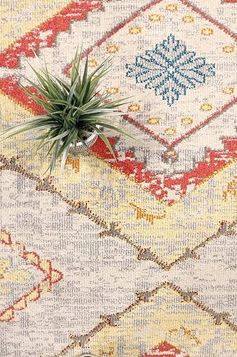 Miniatura 3 de Pasargad Home Alfombra turca Aldora Design de telar mecánico beigemulticolor, 4 pies 0 pulgadas x 6 pies 0 pulgadas