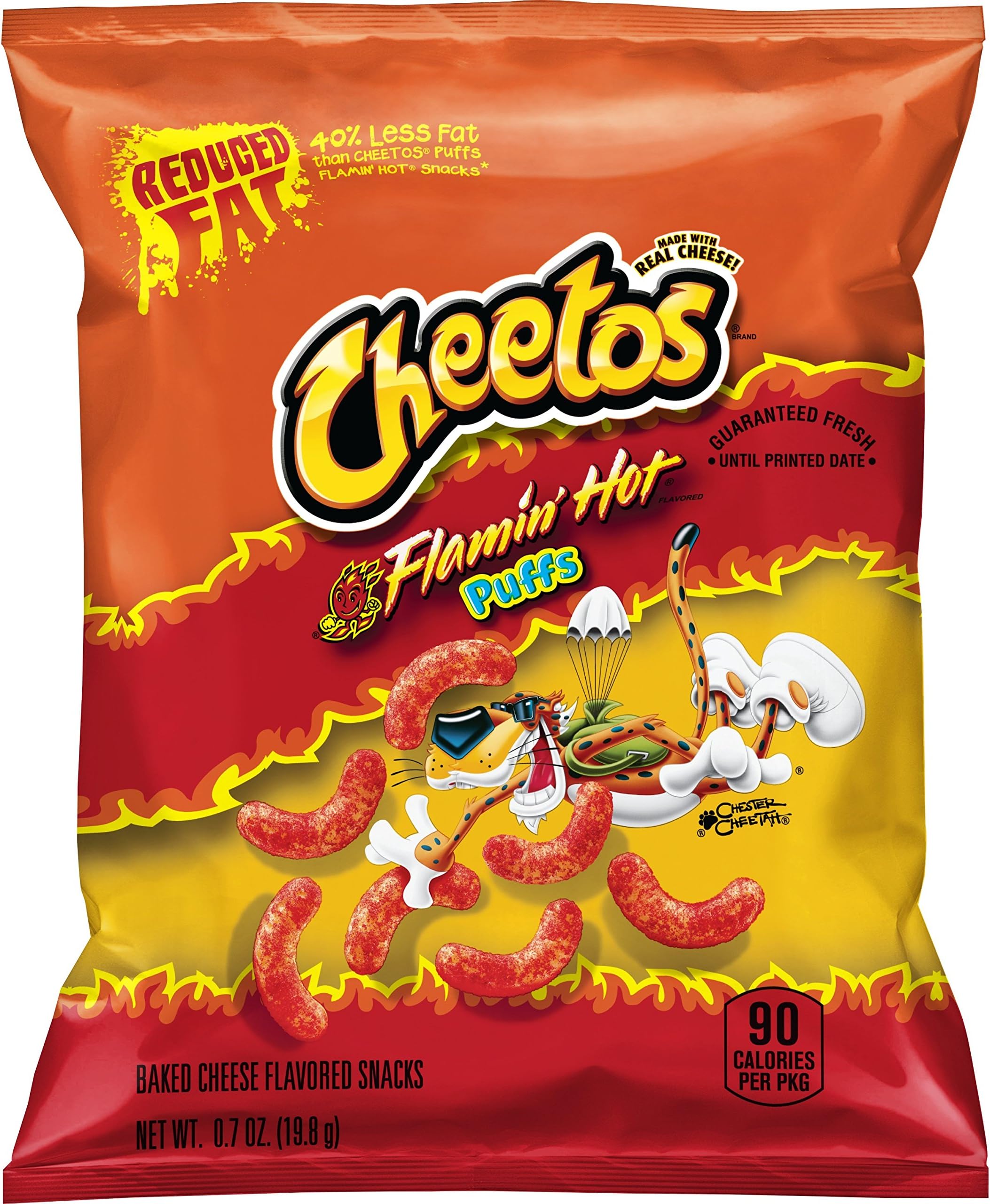 Cheetos Puffs Reduced Fat Flamin' Cheese Flavored Snacks, 72 Count