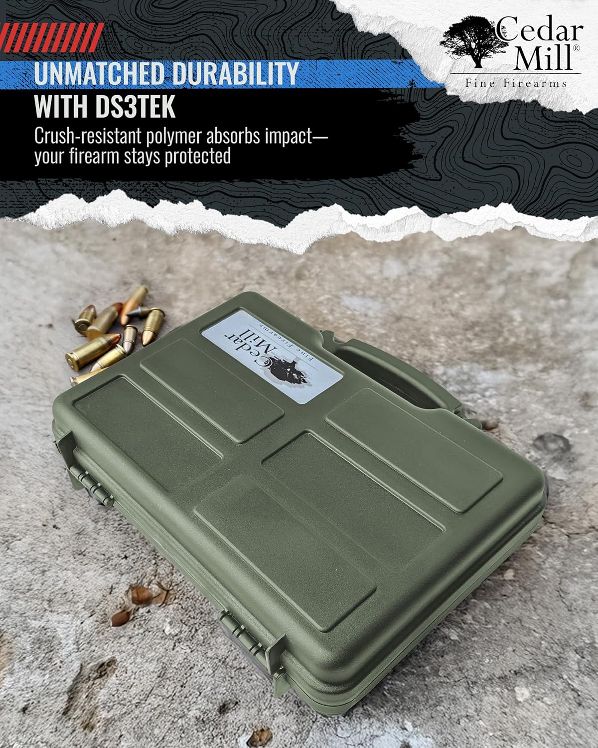 Cedar Mill Fine Firearms Hard Gun Cases for Handguns - TSA Approved Firearm Travel Case, and TSA Approved Travel Locks for Luggage, Gym Locker & Guncase Bundle.