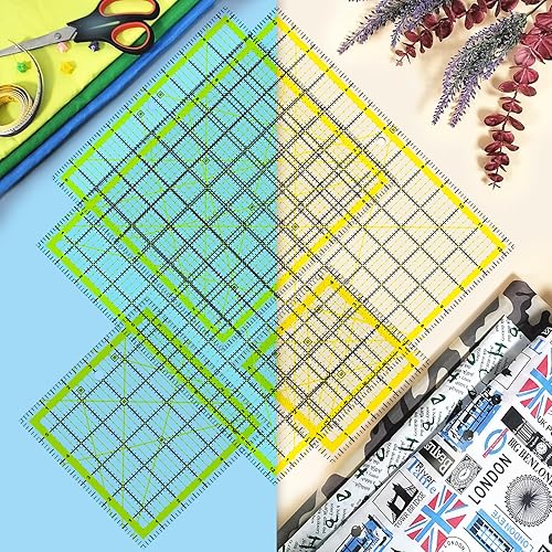 Miniatura 6 de Reglas de acolchado, 7 reglas acrílicas (12.5 x 12.5 pulgadas, 9.5 x 9.5 pulgadas, 6 x 6 pulgadas, 4.5 x 4.5 pulgadas, 12 x 6.5 pulgadas, 9 x 3