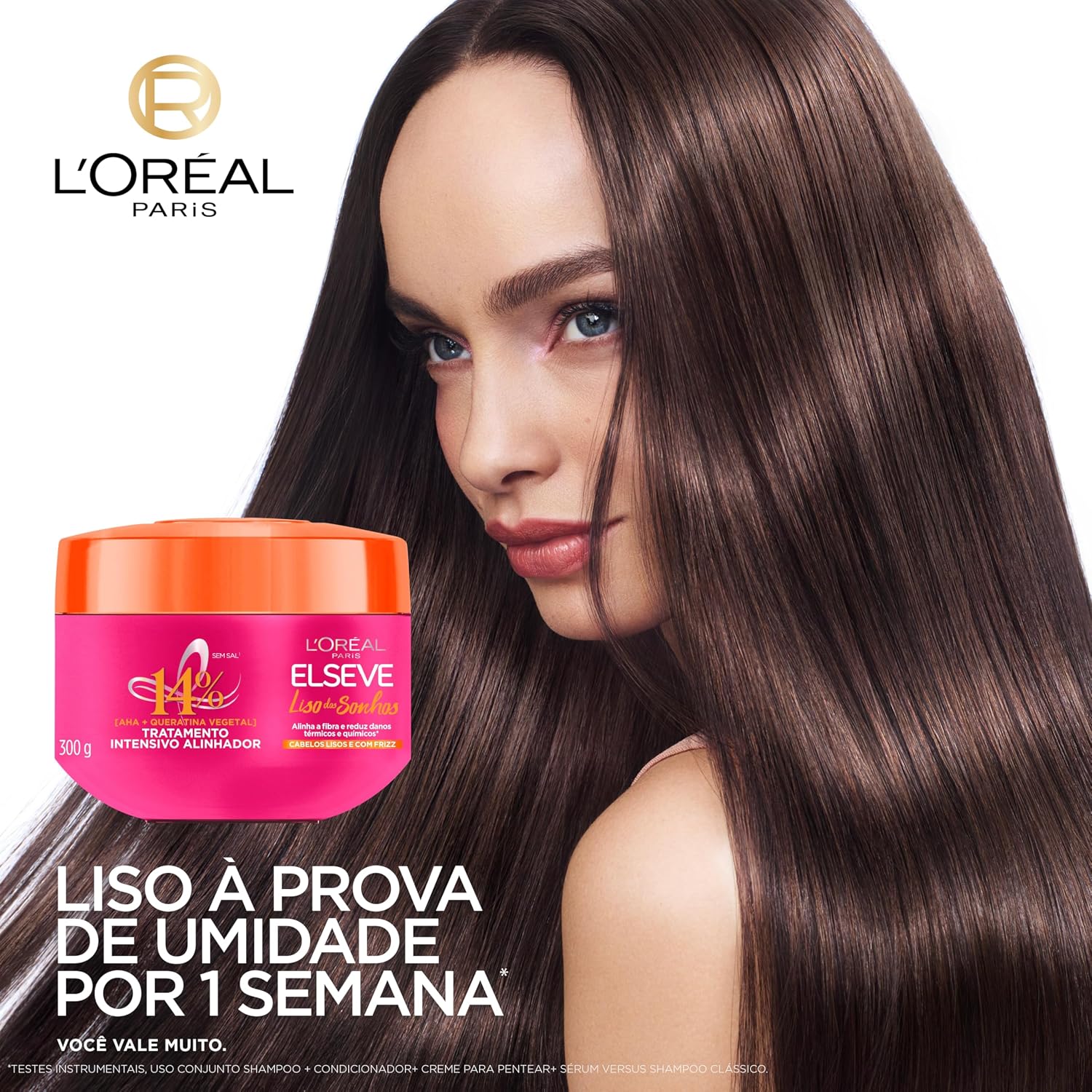 L'Oréal Paris Elseve Liso dos Sonhos Creme de Tratamento com Queratina Vegetal e AHA, Alinhamento Capilar, Controle de Frizz e Reparação de Danos Químicos e Térmicos, 300g L'Oréal Paris Elseve Liso dos Sonhos Creme de Tratamento com Queratina Vegetal e AHA, Alinhamento Capilar, Controle de Frizz e Reparação de Danos Químicos e Térmicos, 300g
