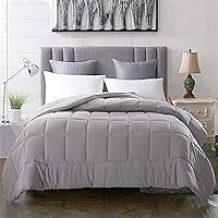 Vista 11 de EVOLIVE - Edredón alternativo al plumón de ganso blanco, para todas las estaciones, prelavado, microfibra suave con costuras en caja