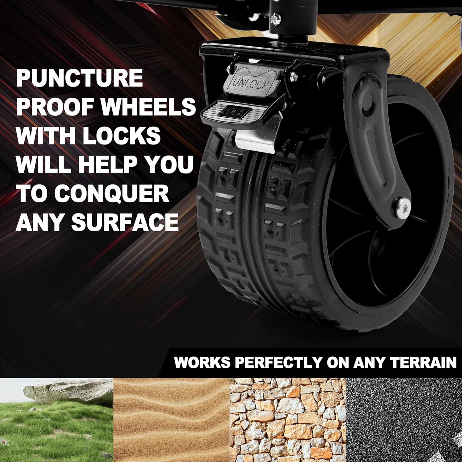 SUNNYFEEL 49" L Foldable Wagon Cart with Big Wheels - 550lbs Heavy Duty Extra Long Collapsible Shopping Cart - Utility Grocery Wagon for Garden Sports Camping Outdoor Activities (Blue)