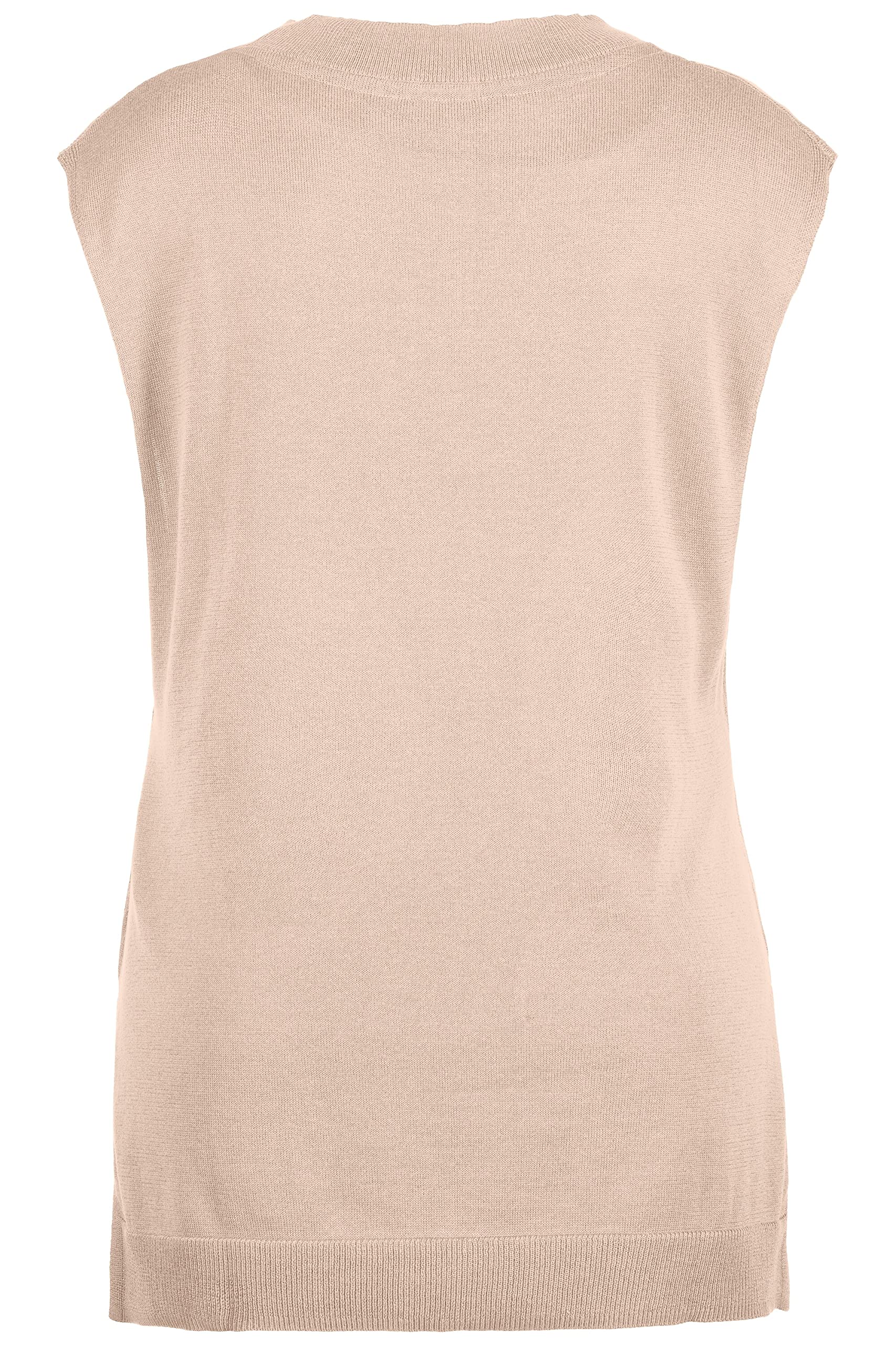 Ulla Popken Damen Pullunder, Tiefer V-Ausschnitt, Seitenschlitze, Ärmellos Pullover