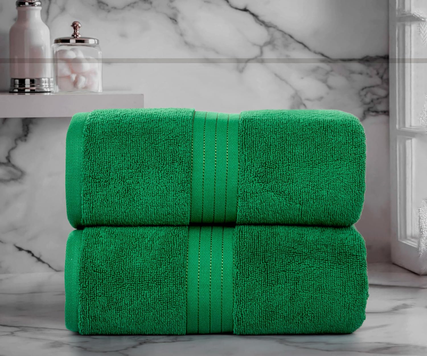 Bliss Casa 100% Cotton Bath Sheets - Set of 2 Ultra Soft & Highly Absorbent Thick Bathroom Towel (35 X 70 Inch) Premium Quality Jumbo Sheet - Durable, Luxurious, Quick Dry & Long-Lasting