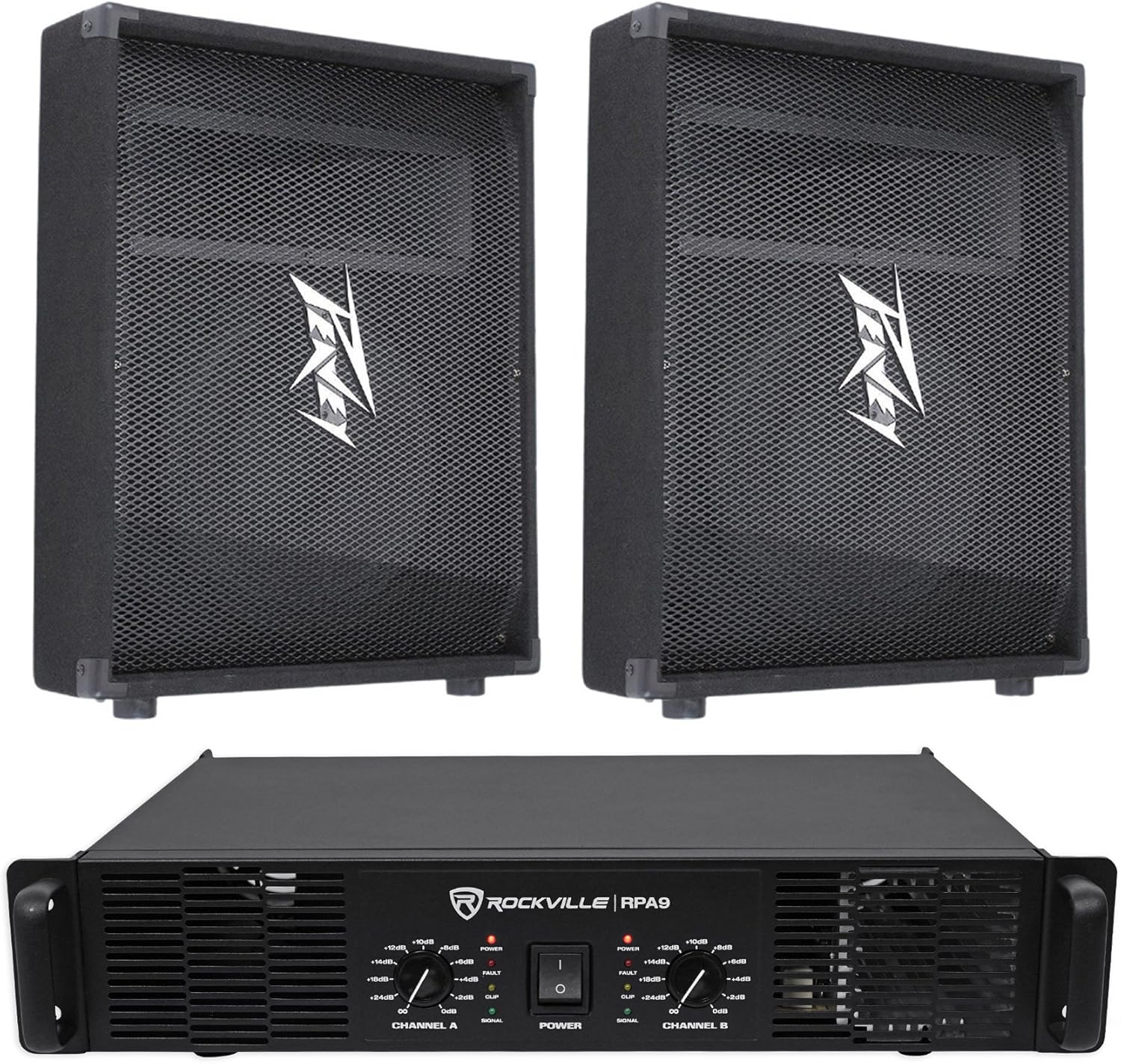 Peavey (2) PV 12M 12" Stage/Floor Monitors Speakers PV12M