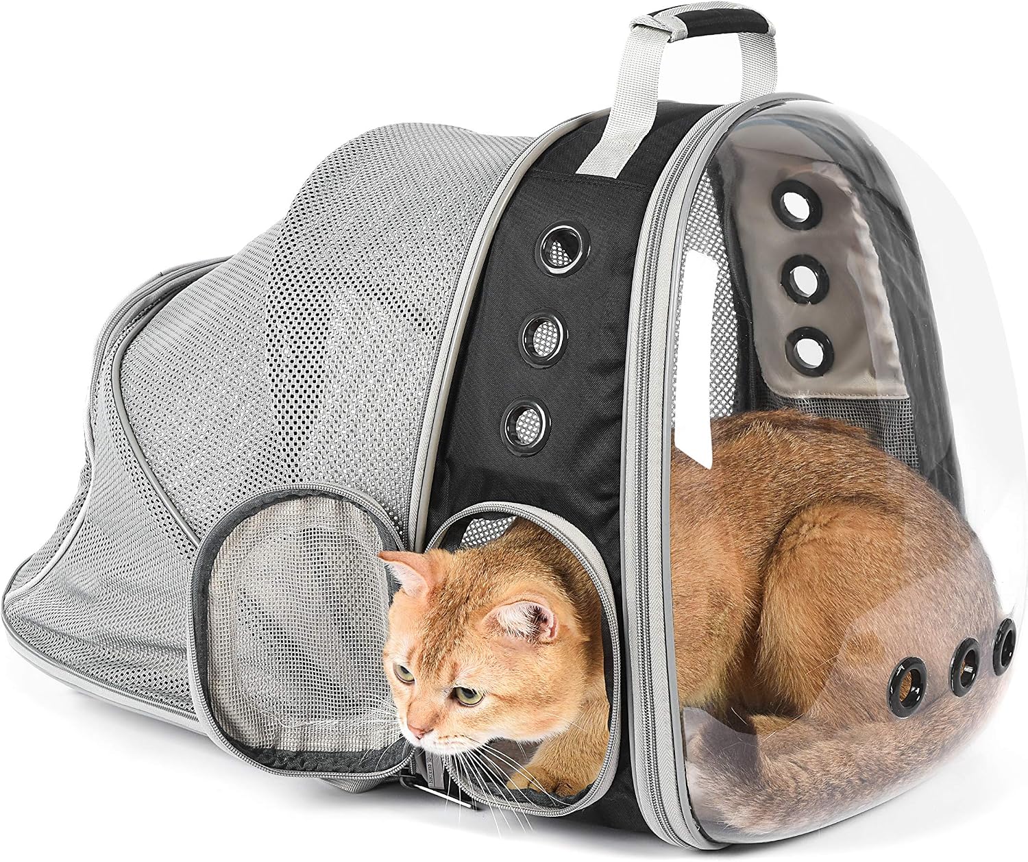Jerrycat Expandable Cat Backpack，Dog Carrier Backpack, Space Capsule Bubble Transparent Clear Lightweight Ventilation Pet Carrier for…
