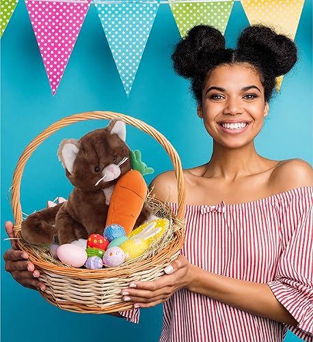 Miniatura 7 de DolliBu Happy Easter - Gato marrón de felpa súper suave con zanahoria, lindos animales de peluche con juguete de peluche de zanahoria, regalo