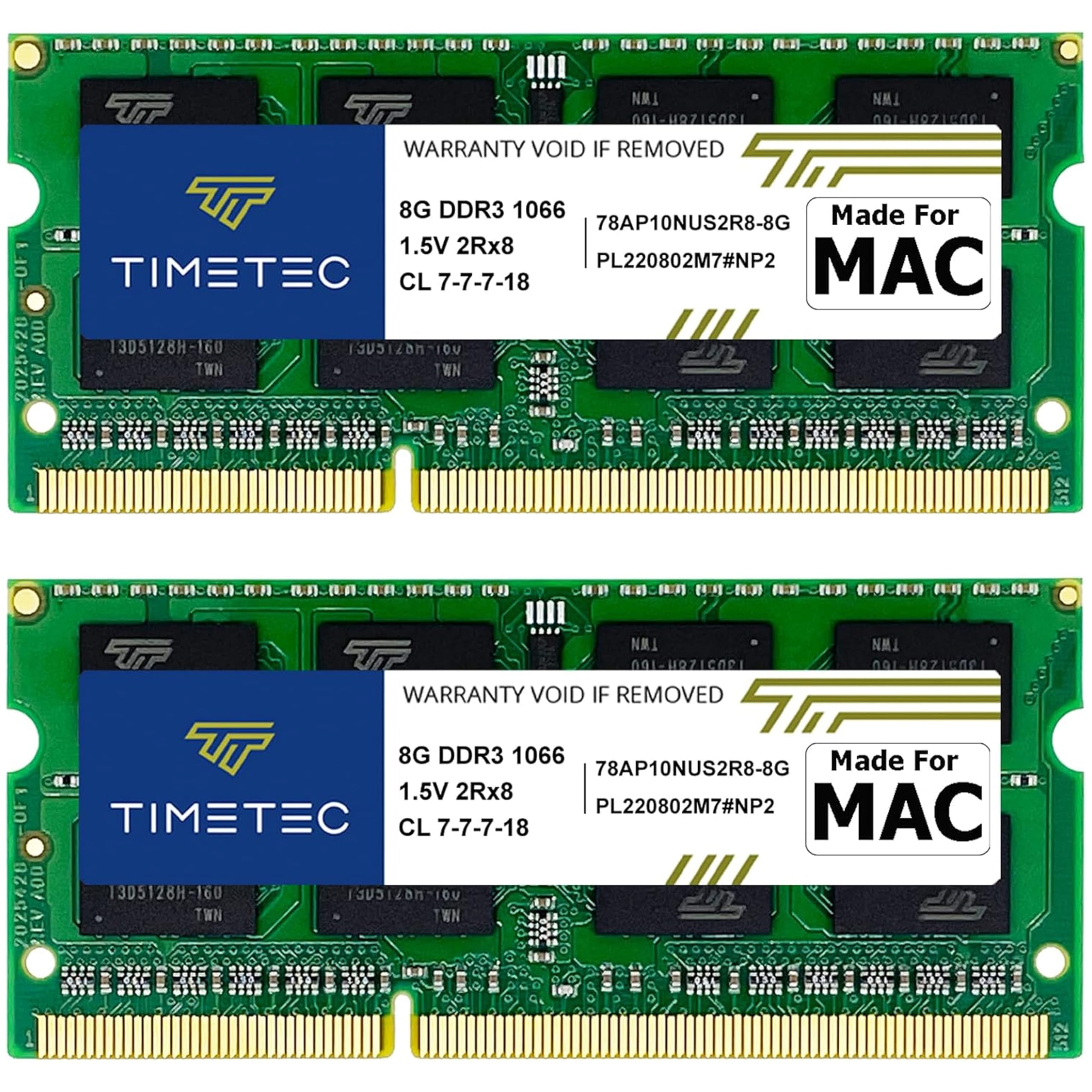 メモリー Timetec 16GB Kit 2x8GB DDR3 1066MHz Timetec 16GB KIT(2x8GB) Compatible for Apple DDR3 1067MHz