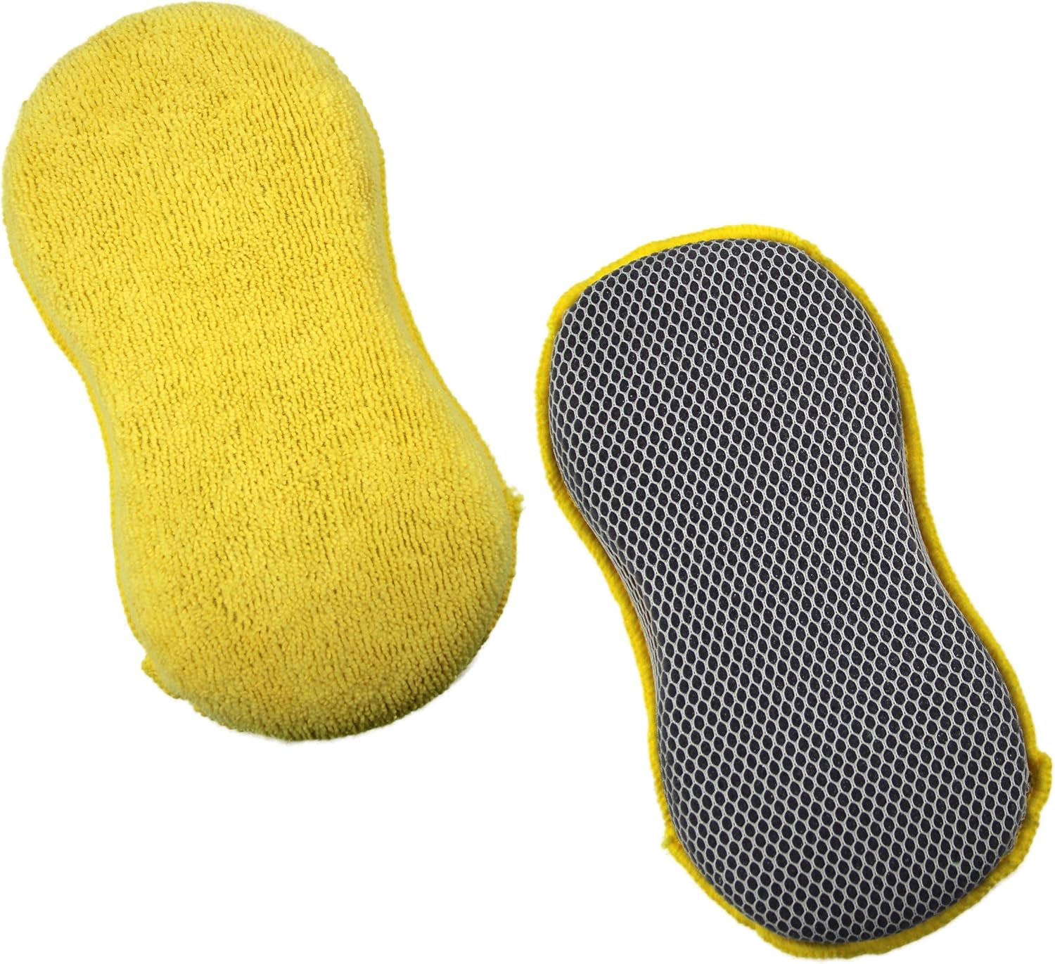 Polyte Microfiber Scratch Free Car Wash Detailing Exterior Interior Sponge Set, 3 Pack (4.25x9 in, Multi) : Automotive