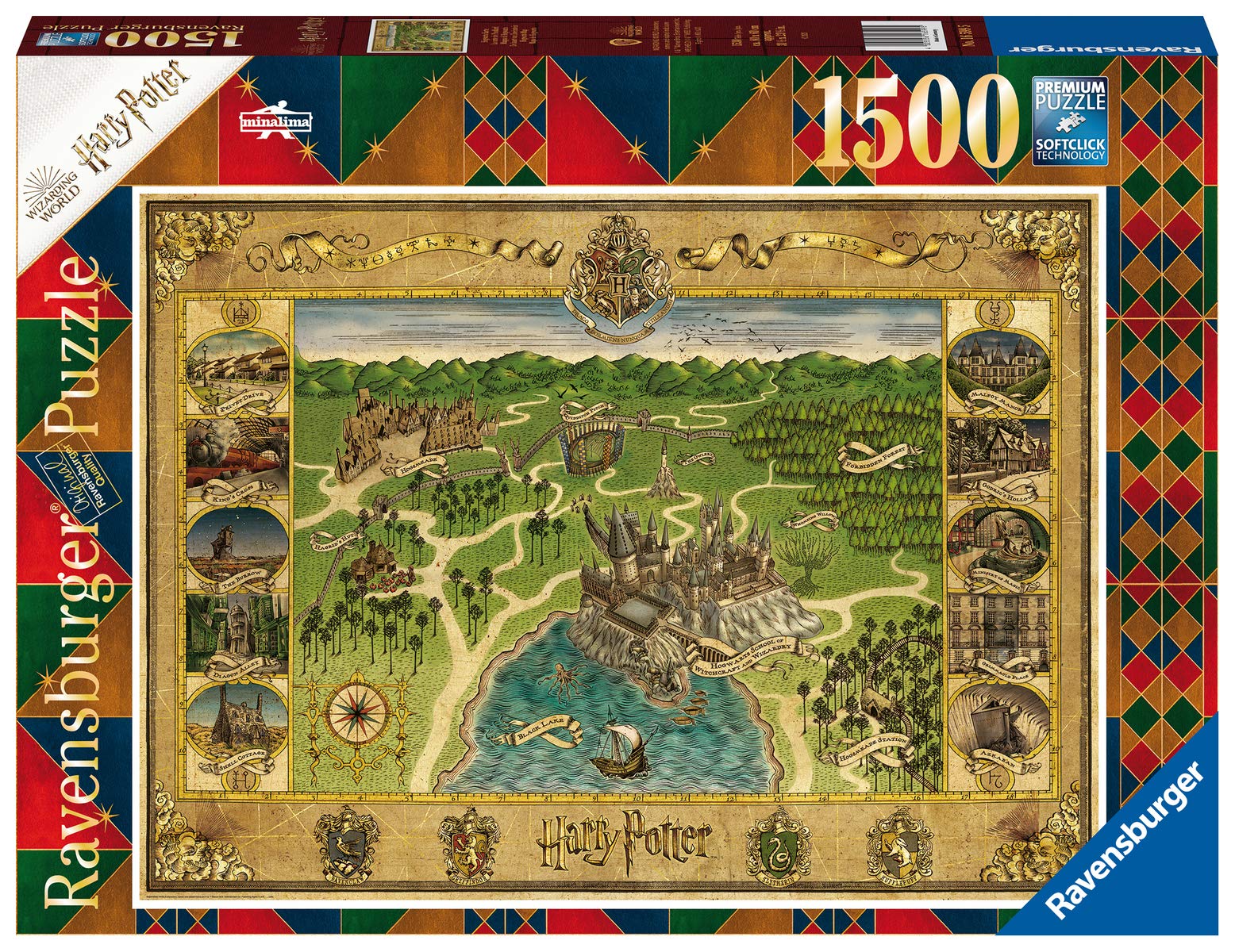 Harry Potter Puzzle 500 Pezzi – Mappa Del Malandrino, Ufficiale, Marrone, Per Fan E Collezionisti