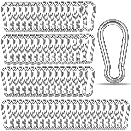 Miniatura 2 de Mosquetón de gancho de resorte M5, clip pequeño de mosquetón de 2 pulgadas, clip de resorte de acero galvanizado resistente de 3/16 pulgadas