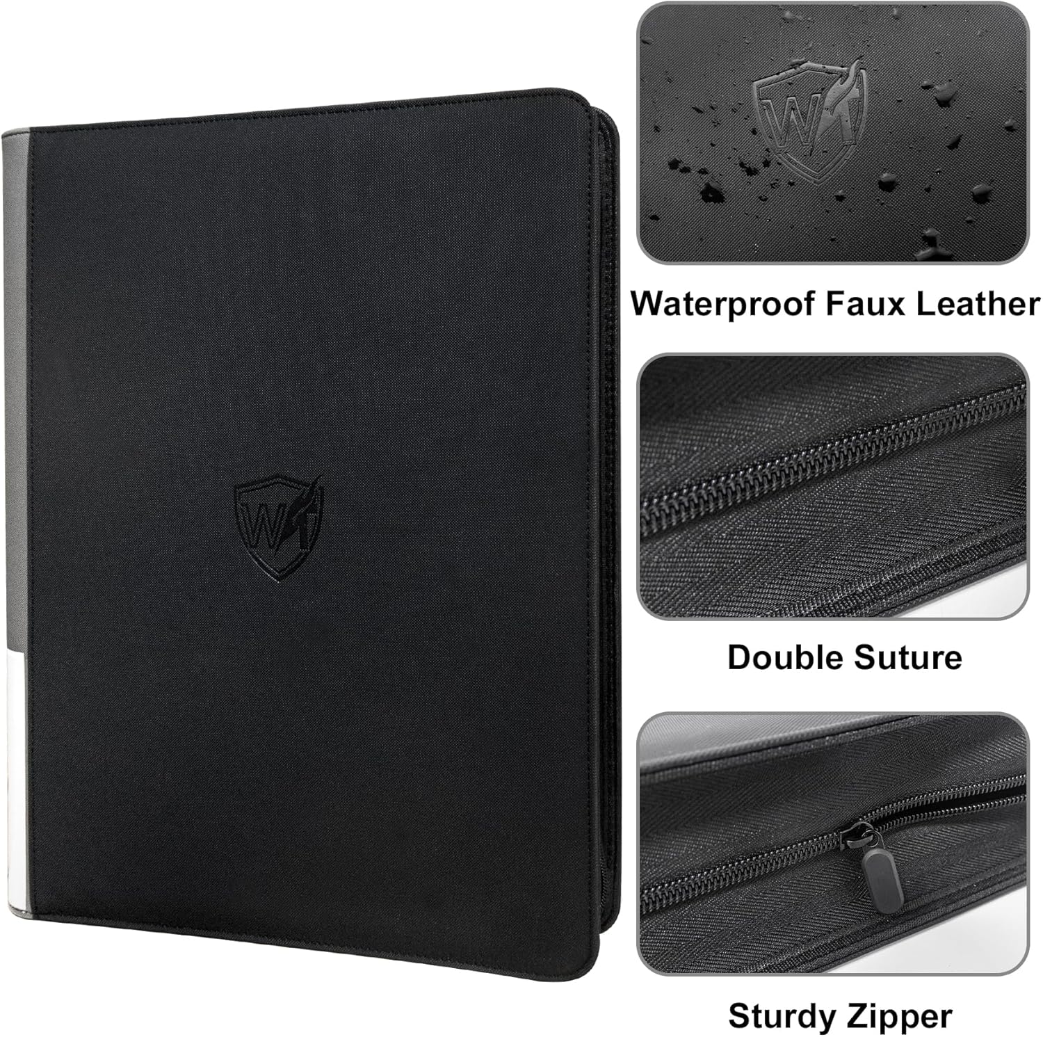 Card Binder for Trading Cards,16 Pocket with 32 Sleeves up to 1024 Cards, Waterproof Card Storage Book with Sleeves, Fits Baseball Football Basketball Sports Cards