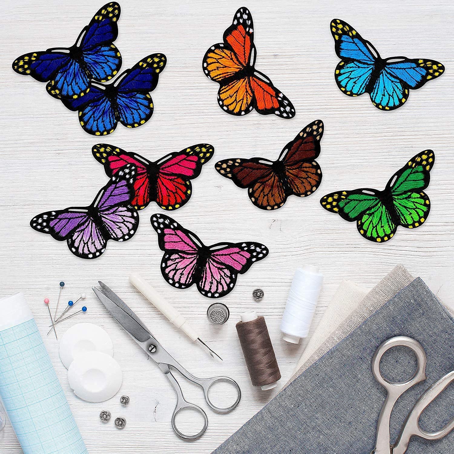 20 Toppe Ricamate A Farfalla – Applicazioni Colorate 7,6x4,2 Cm Per Vestiti, Borse E DIY