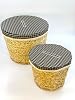 Orret Home 3-Piece Wicker Saddle Set with Lid – Laundry and Toy Basket, Dirty Laundry Basket, Natural Wicker Storage Box, Hand Knitted Decorative Box, Clothing, Towels and Household Items (2 Li Set)