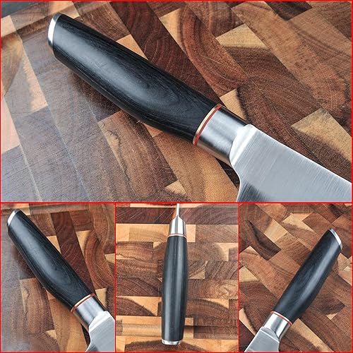 Miniatura 4 de TAIE Cuchillo de pan de 10 pulgadas con bordes dentados afilados para cortar la hoja de pan de corte 1.4116 acero inoxidable 58HRC mango de madera