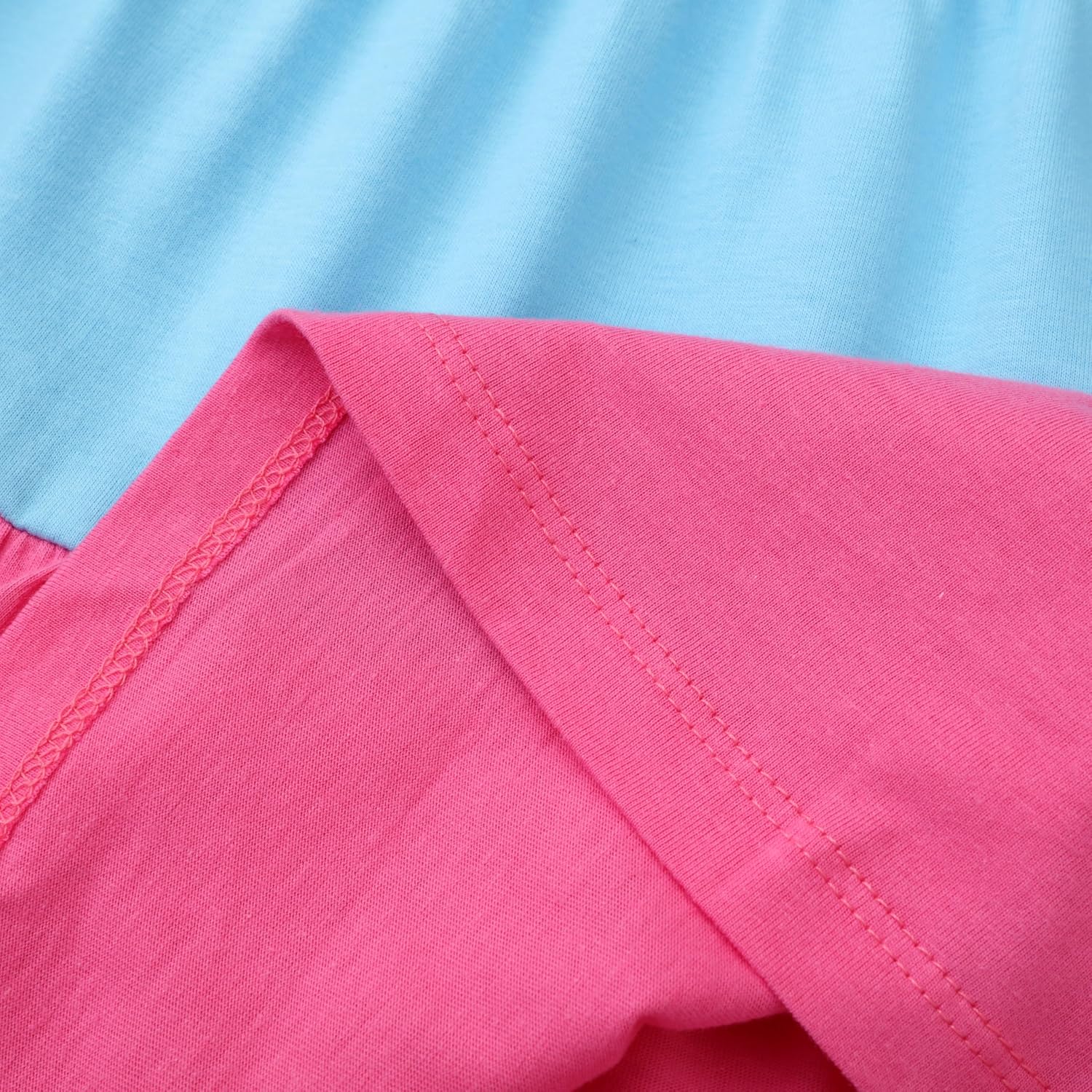 Girl Long Sleeve Dress Ruffle Rainbow Color Block Cotton Casual Tiered Pleated Twirly Dress - Image 5