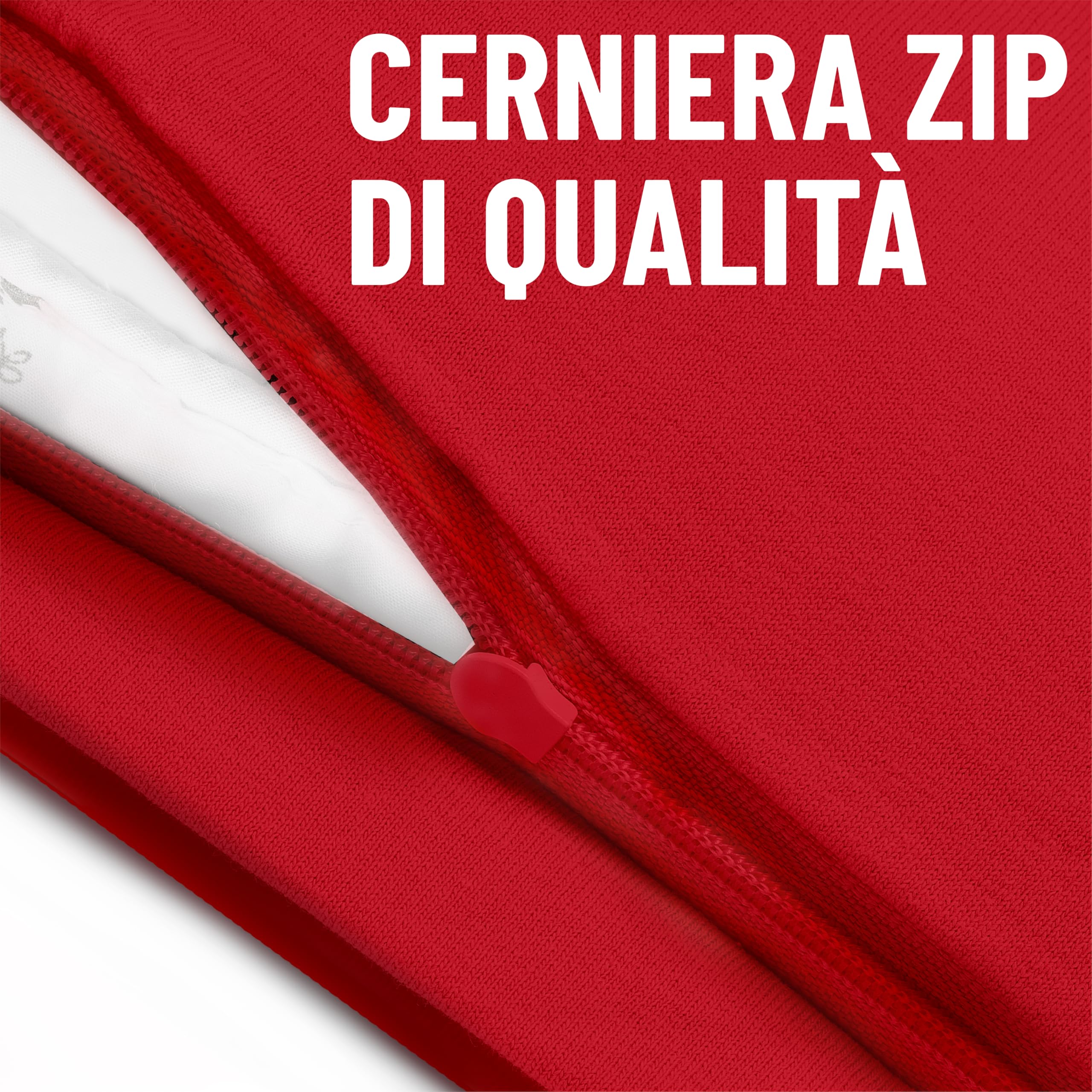 Dreamzie Federa Cuscino (Set di 2) - Rosso Cotone - Per i Cuscini 80 x 80 cm - 100% Jersey di Cotone - Federa da Cuscino - Copri Cuscino per Letto - Fodera Protezione per Cuscino