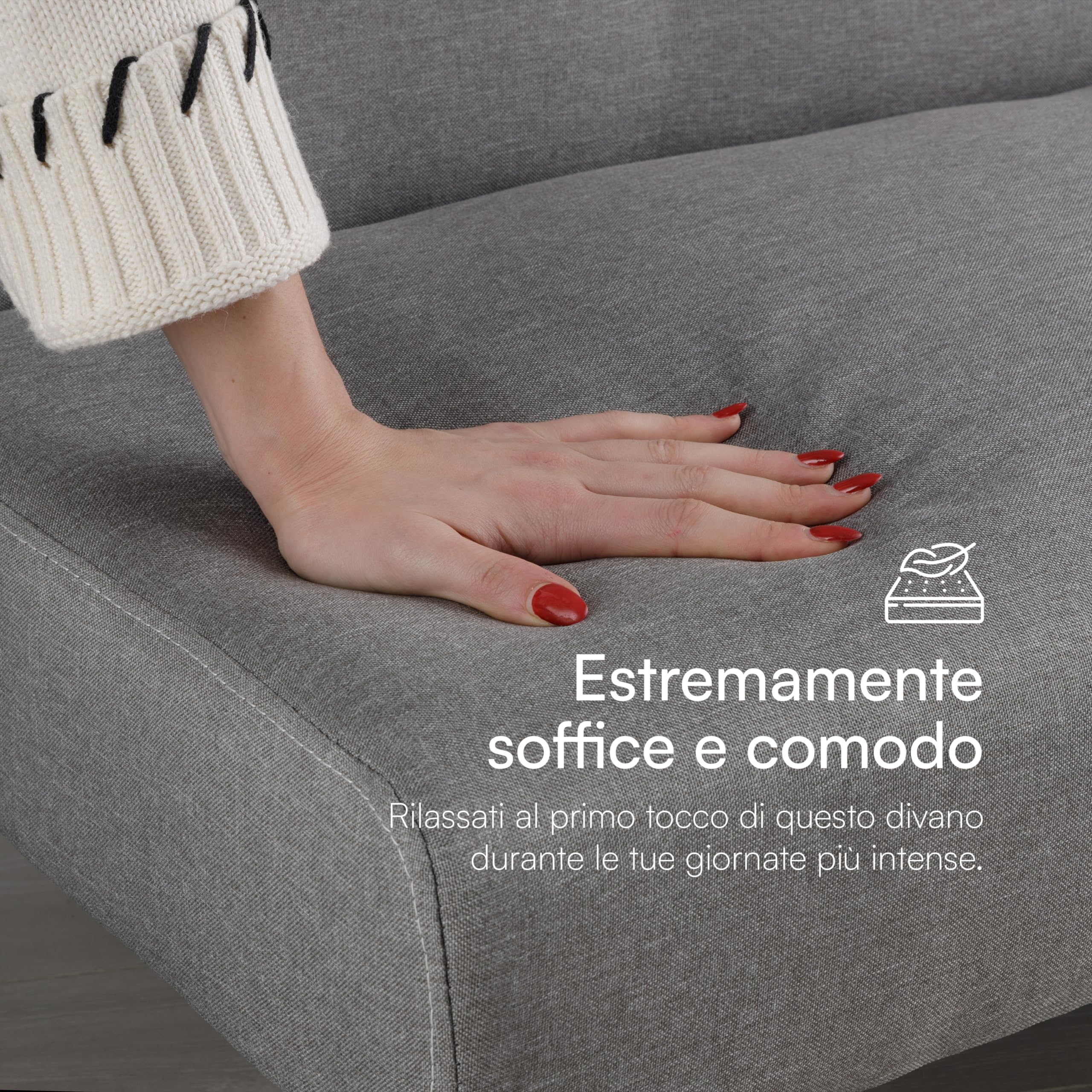Baroni Home Divano Letto in Tessuto 3 Posti Trasformabile in Letto Imbottito, Divano Reclinabile con Gambe in Plastica da Salotto, Camera degli Ospiti, Apertura 93 cm, 167x70x77 cm, Grigio