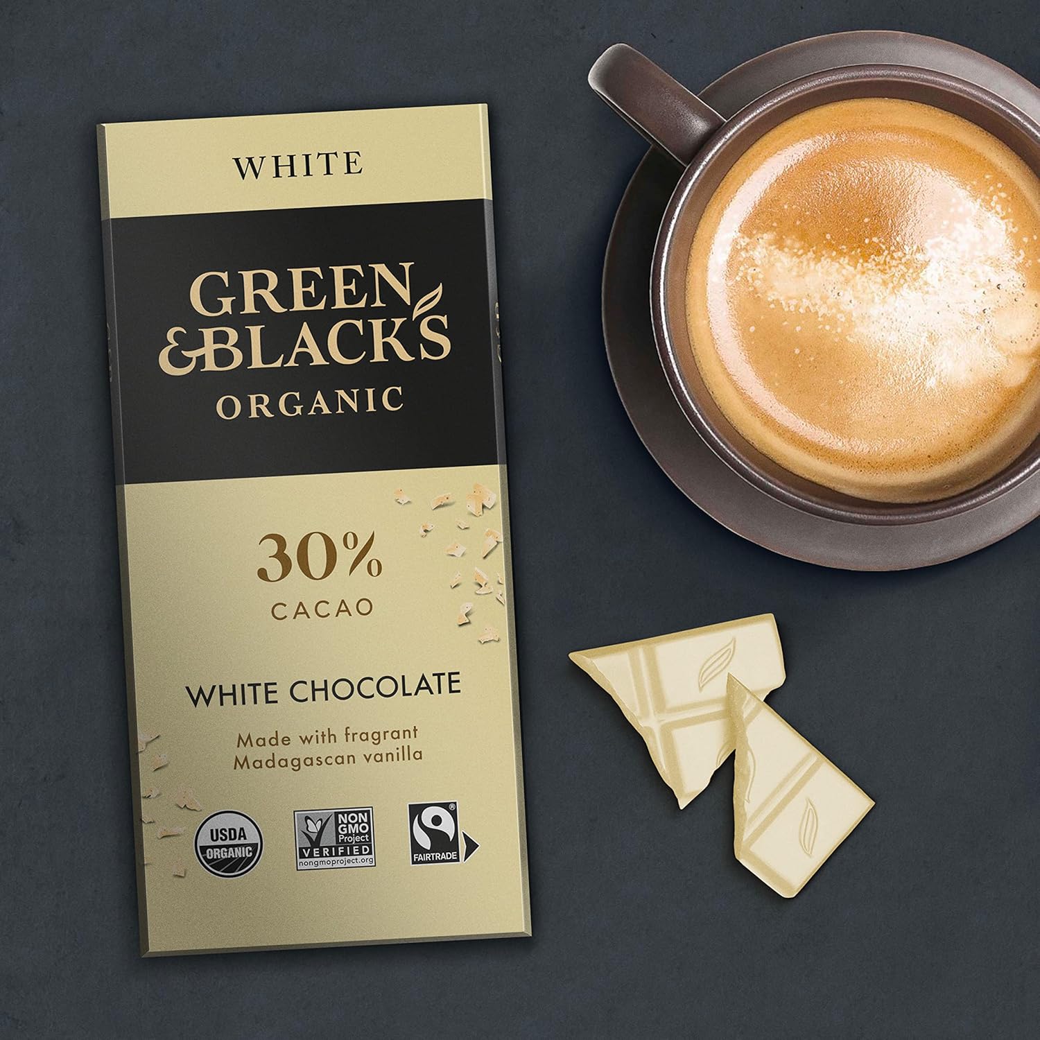 Green & Black's Organic White Chocolate Bar, 30% Cacao, 10 - 3.17 oz Bars