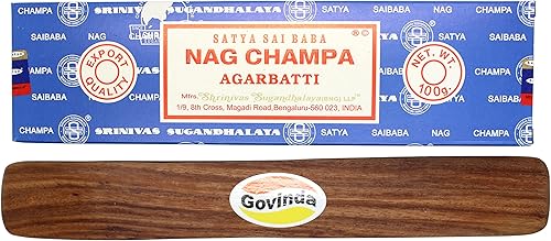 Miniatura 2 de Govinda Bangalore (BNG) Nag Champa Argarbatti 3.53 oz con soporte para incienso