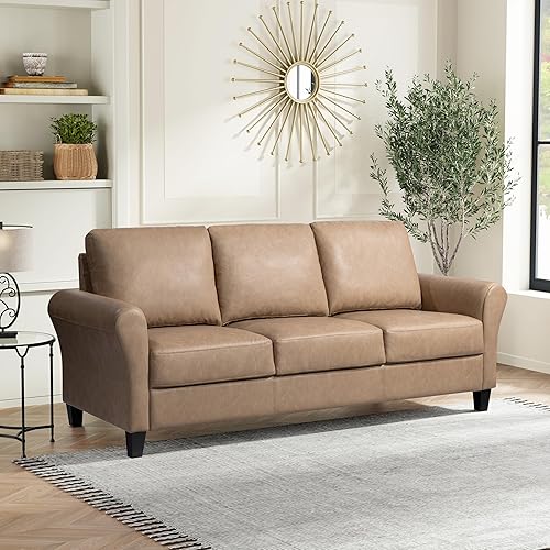 Lifestyle Solutions Watford Sofa with Rolled Arms, Light Brown