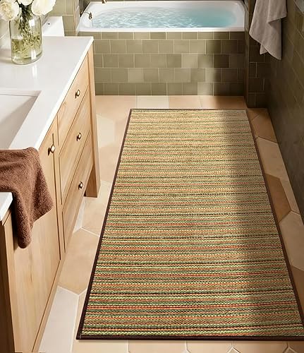 Miniatura 30 de YIHOUSE Alfombras de Baño 17x24 - Alfombra de Baño Pequeña Antideslizante de Secado Rápido Absorbente, Alfombras de Baño Delgadas que Caben Debajo