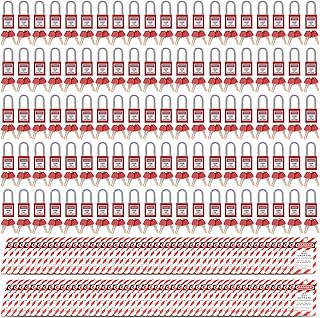 Lockout Tagout Locks Loto Tags Lockout Locks Keyed Different Loto Safety Padlocks Lock Out Tag Out Kit for Lockout Station (100locks/100tags, Red)