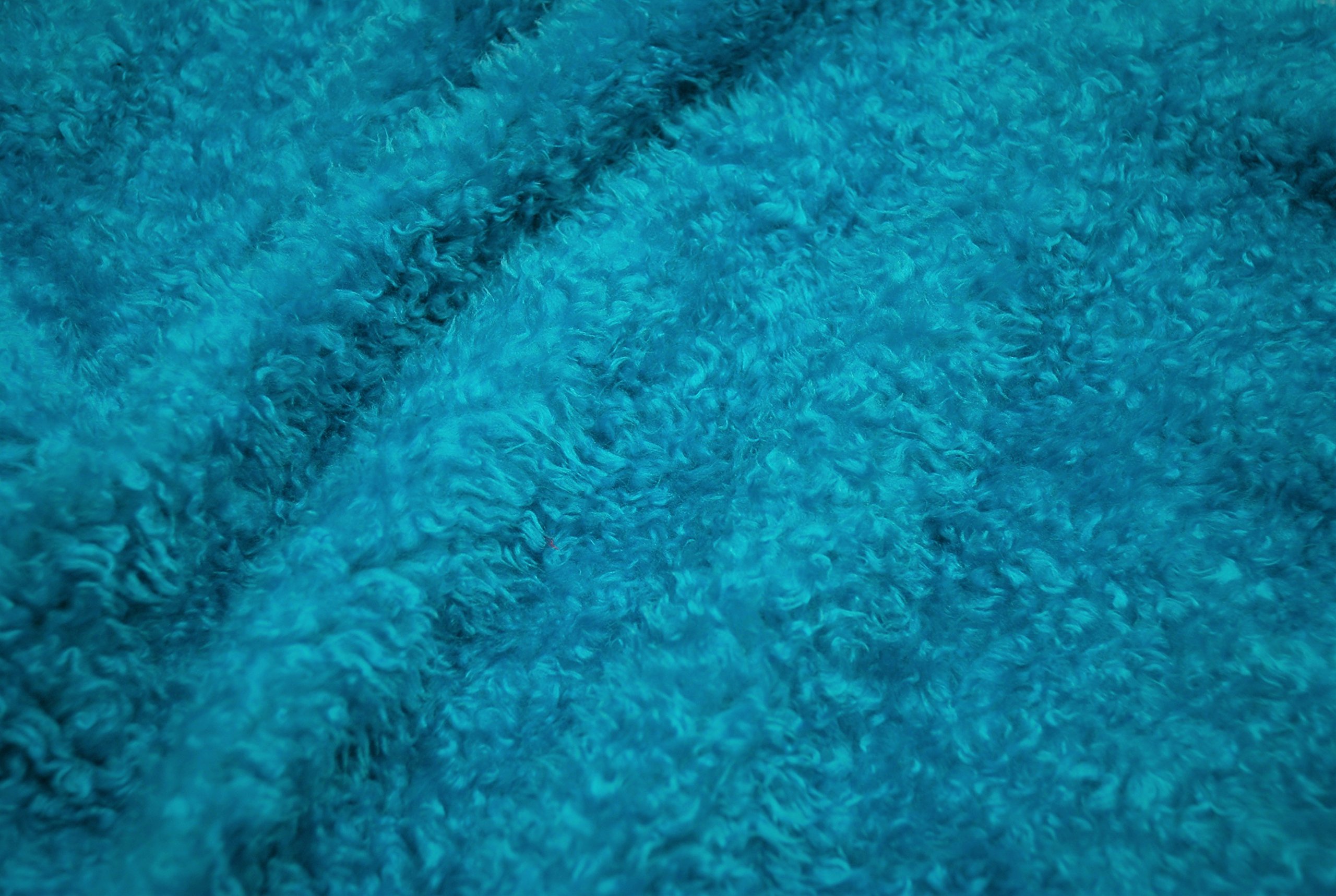 Crs Fur Fabrics Blue Curly Teddy Faux Fur Fabric Material - Neptune Sample - 10Cm X 10Cm