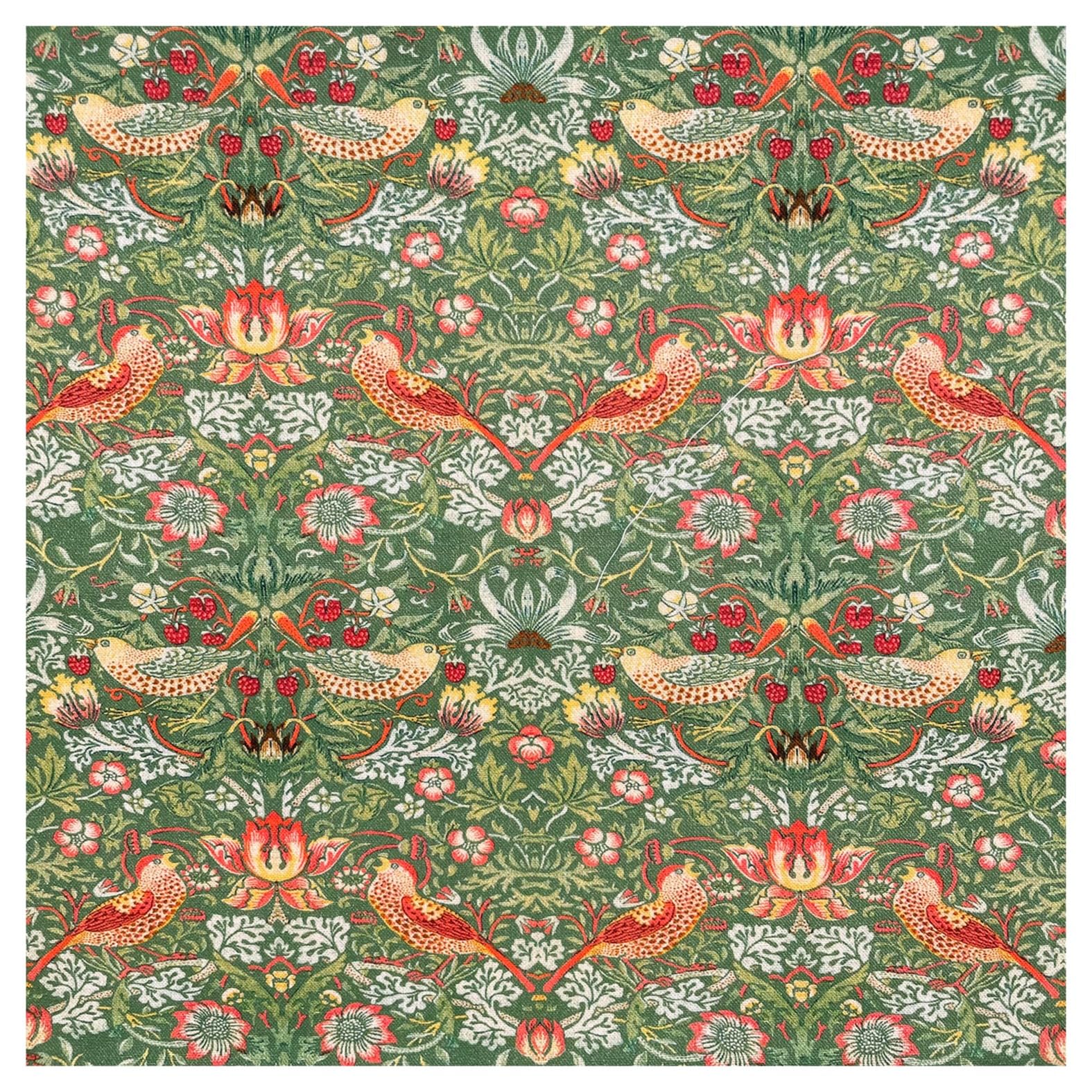 TheFabricTrade 100% Cotton Fabric Digital Printed Material William Morris Strawberry Thief SAGE Classic Design - Ideal for Arts & Crafts, Sewing, Quilting - 3 Metre (300cm x 140cm)