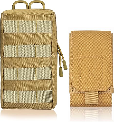 PanbooX Paquete de 2 bolsas tácticas Molle compactas Utilidad EDC Riñonera Pack Cinturón Bolsa Teléfono disponible en Yaxa Peru