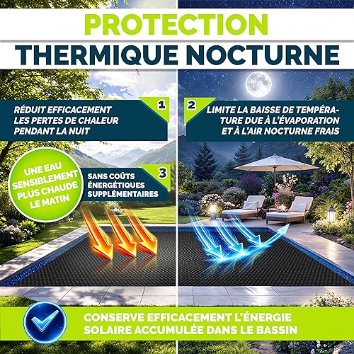 tillvex® Elite Bâche Solaire à Bulles 400 µm pour Piscine | Rectangulaire 549 x 274 cm | Film Thermique à découper ProHeat QB4 | pour réchauffer l'eau de la Piscine - 8