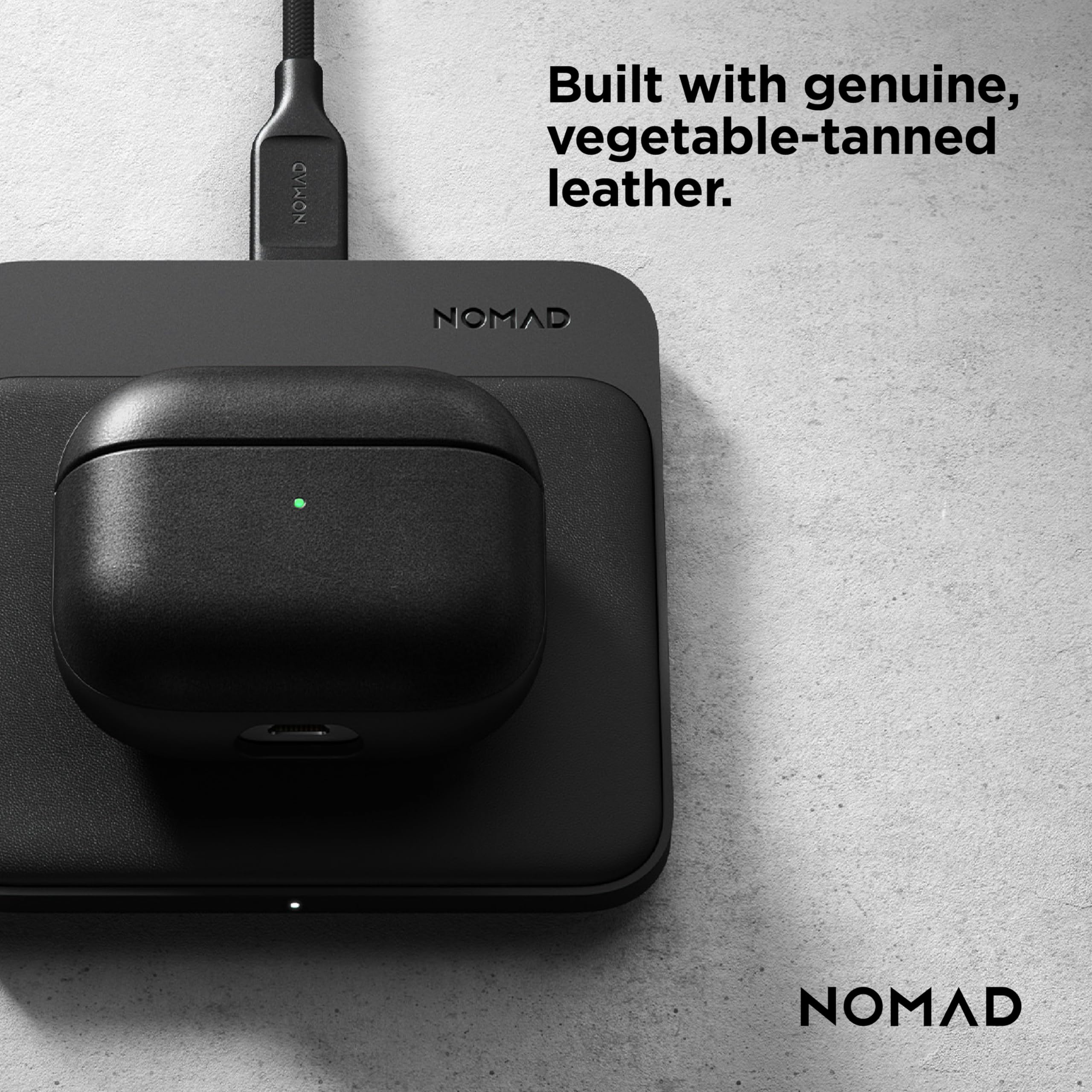 Nomad Modern Leather Case for AirPods (3rd Gen) | Black | Horween