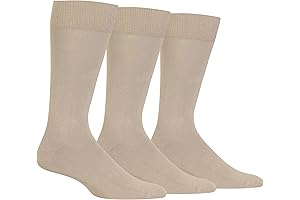 Chaps Super Soft Mens Khaki Socks, 3-Pack