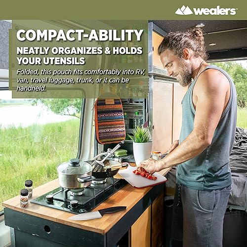 Miniatura 6 de 11 Piece Camp Kitchen Cooking Utensil Set Travel Organizer Grill Accessories Portable Compact Gear for Backpacking BBQ Camping Hiking Travel