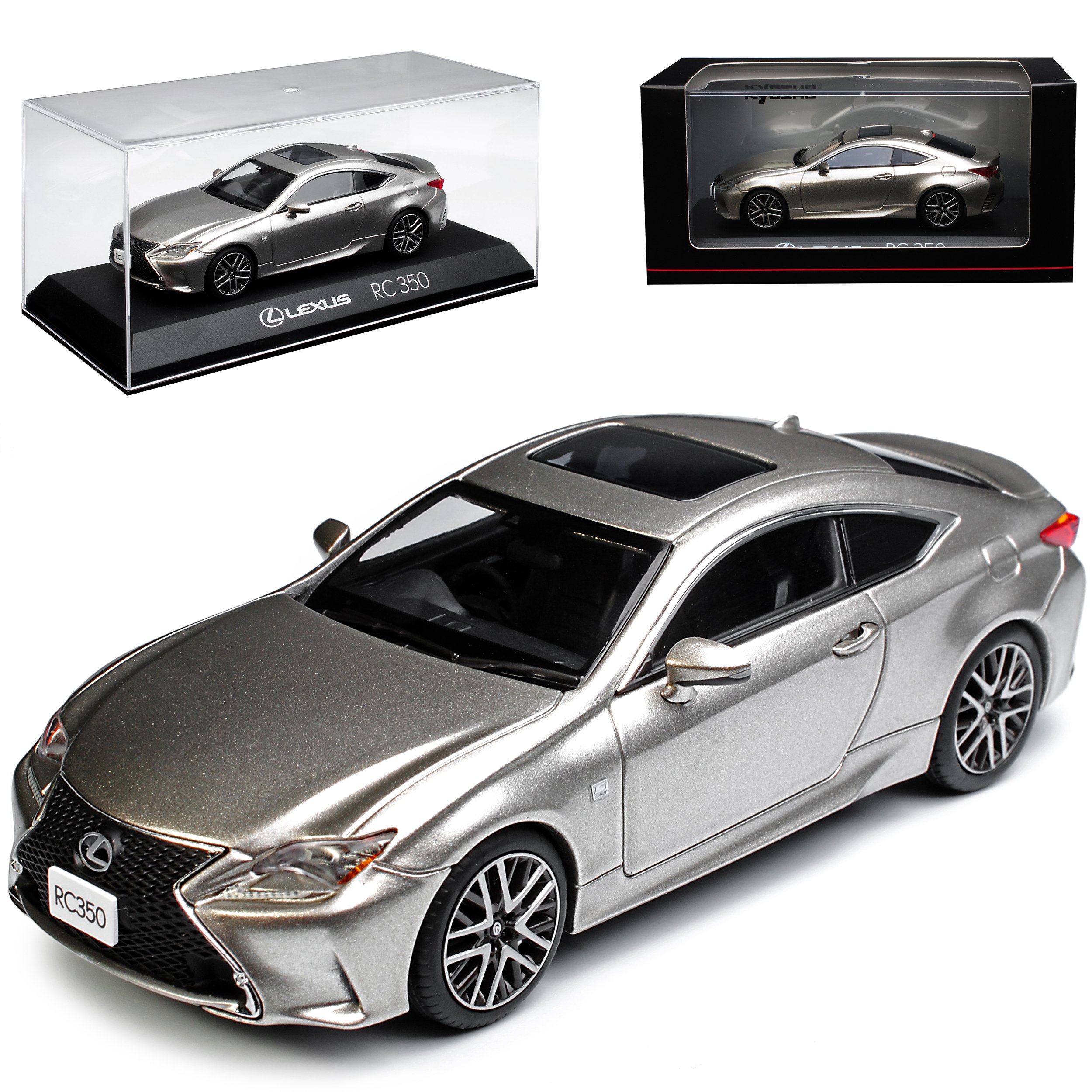 alles-meine.de GmbH Lexu. RC 350 F-Sport Coupe Silber Sonic Titanium Ab 2015 1/43 Kyosho Modell Auto mit individiuellem Wunschkennzeichen