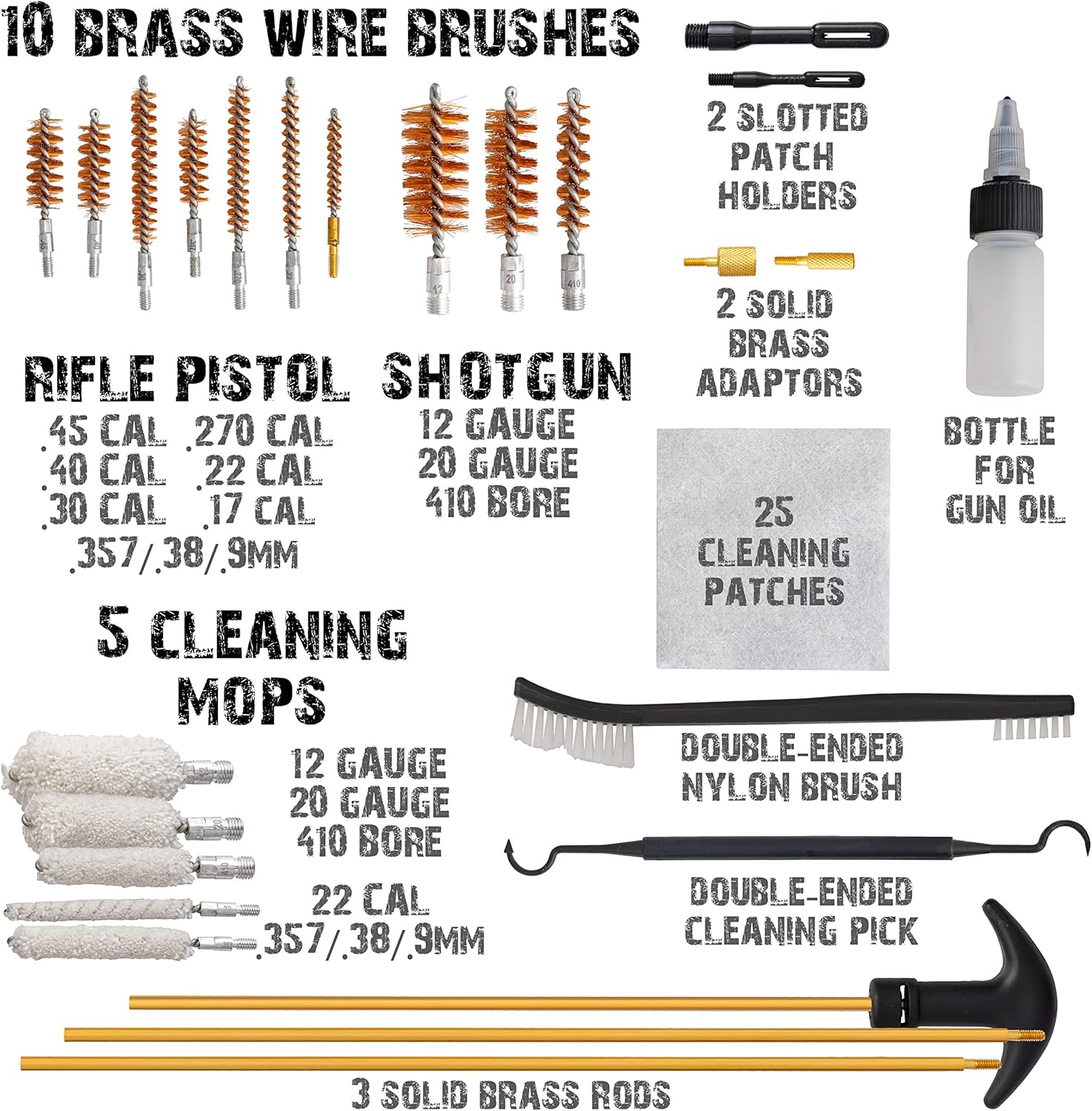 Deluxe Gun Cleaning Kit in Patented Bullet-Shaped Case, Cleaning Tools for Handguns, Shotguns and Rifles Deluxe Gun Cleaning Kit in Patented Bullet-Shaped Case, Cleaning Tools for Handguns, Shotguns and Rifles