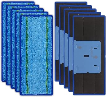 10 Pieces Jet M6 Replacement Mop Pads Compatible With iRobot Braava Jet M6 Series 6110/6012/ 6112/6113 Mop Pad, Washable Microfiber Cleaning Pads, Wipe Cloths