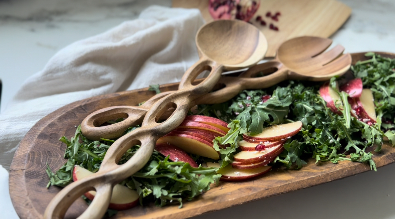 Amazon.com: Salt & York 13-Inch Acacia Wood Salad Servers, 2-Piece