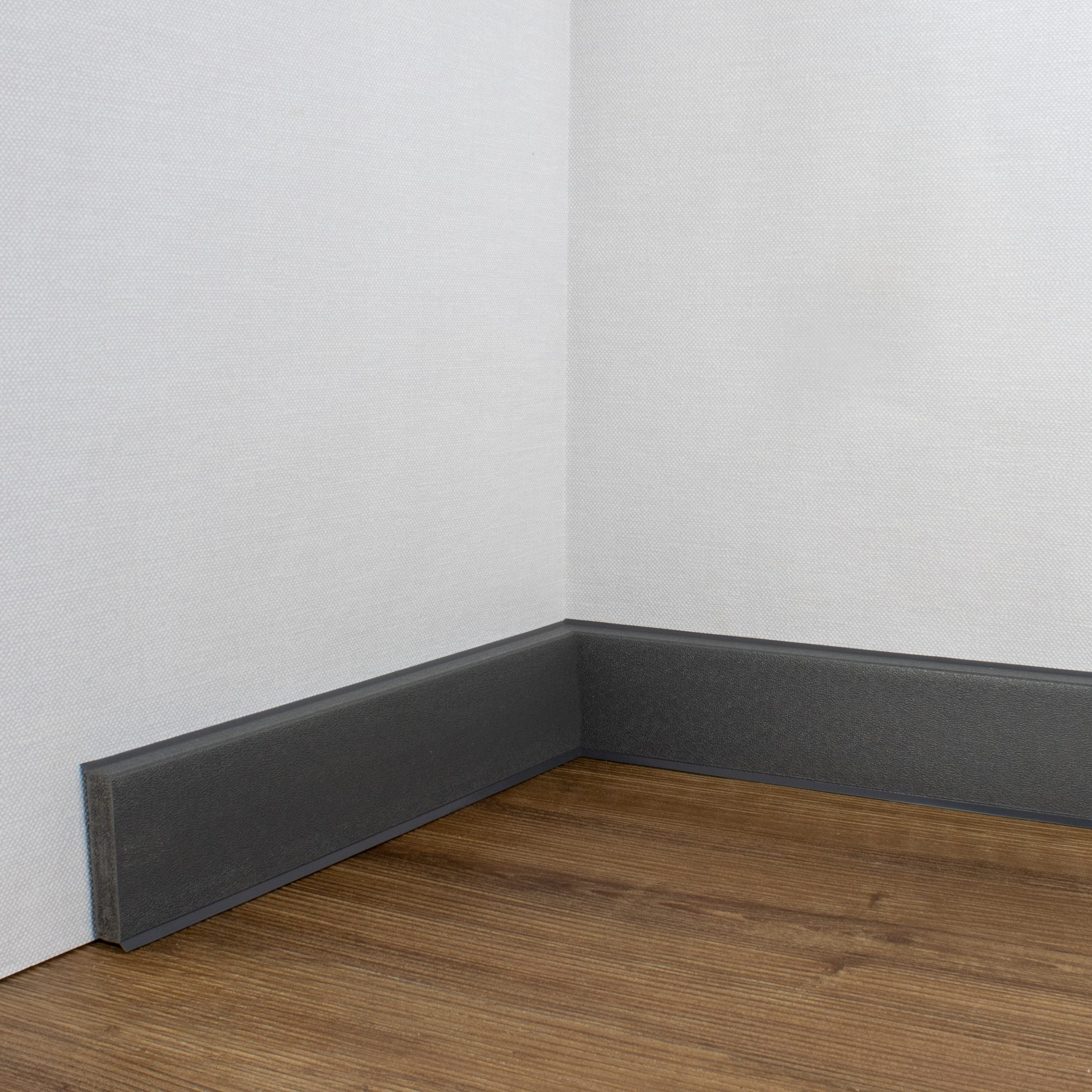Listwa przypodłogowa 10 m | listwa przypodłogowa | 2500 x 60 x 12 mm | twarda pianka PCW | bazalt | listwy podłogowe z tworzywa sztucznego
