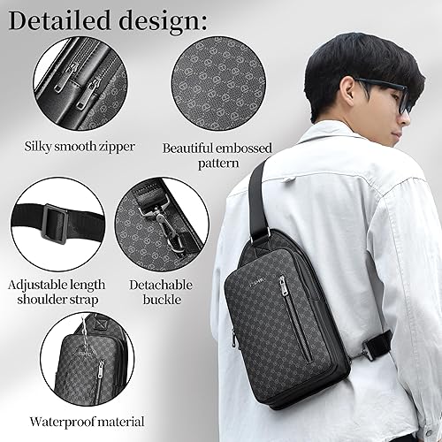 Miniatura 5 de FSD. WG - Mochila bandolera para hombre, bolsa de pecho, bolsa de hombro, bolsa de senderismo de viaje para hombres con resistente al agua
