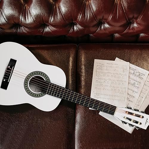 Vista 127 de ADM - Guitarra acústica para principiantes de 30 pulgadas, cuerdas de nailon, guitarra de madera para niños y estudiantes, lecciones en línea