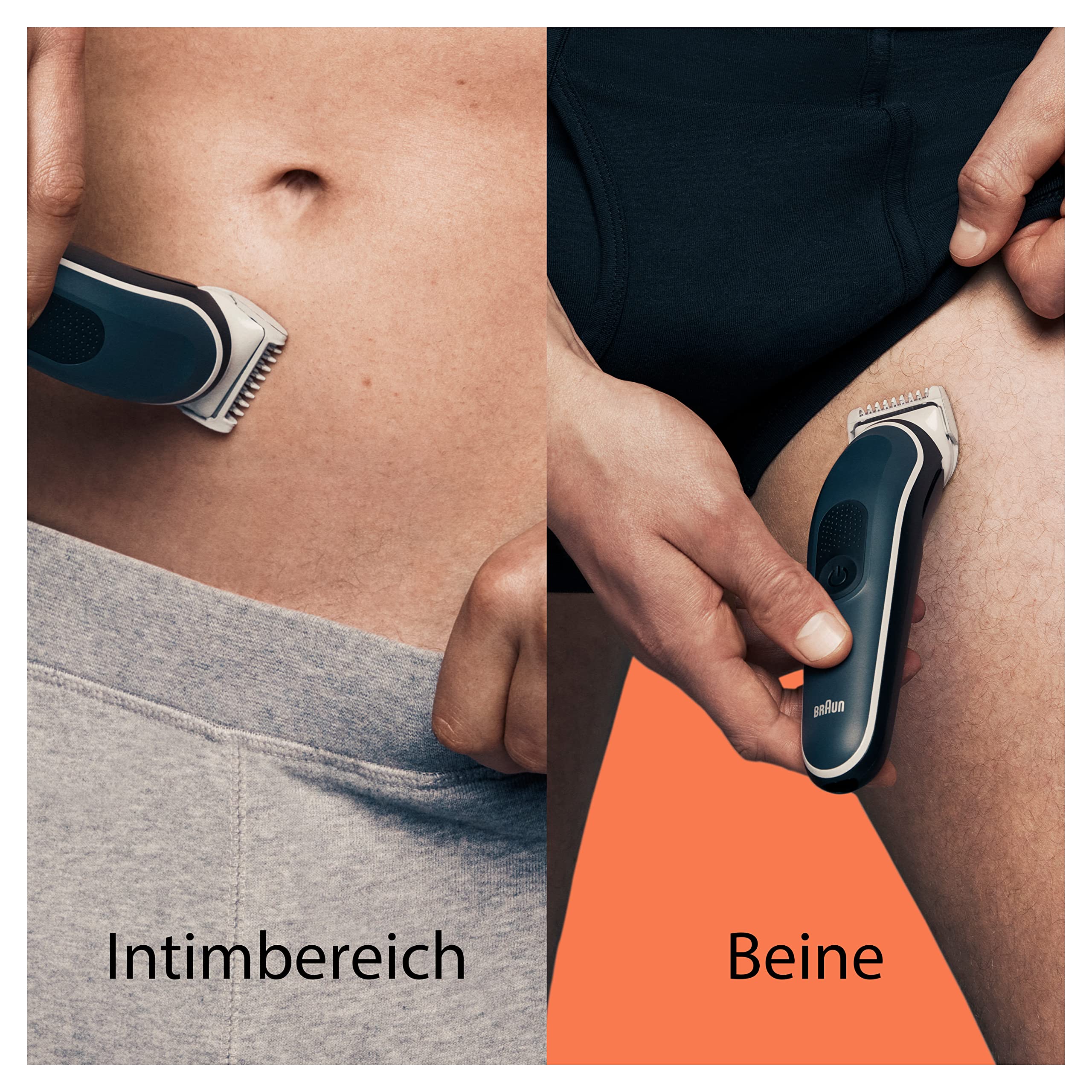 Braun Bodygroomer Series 5 BG5340 Elektrischer Körperrasierer Herren Kabelloser Trimmer Intimbereich Körper 100 Min Akku Wasserdicht Grau