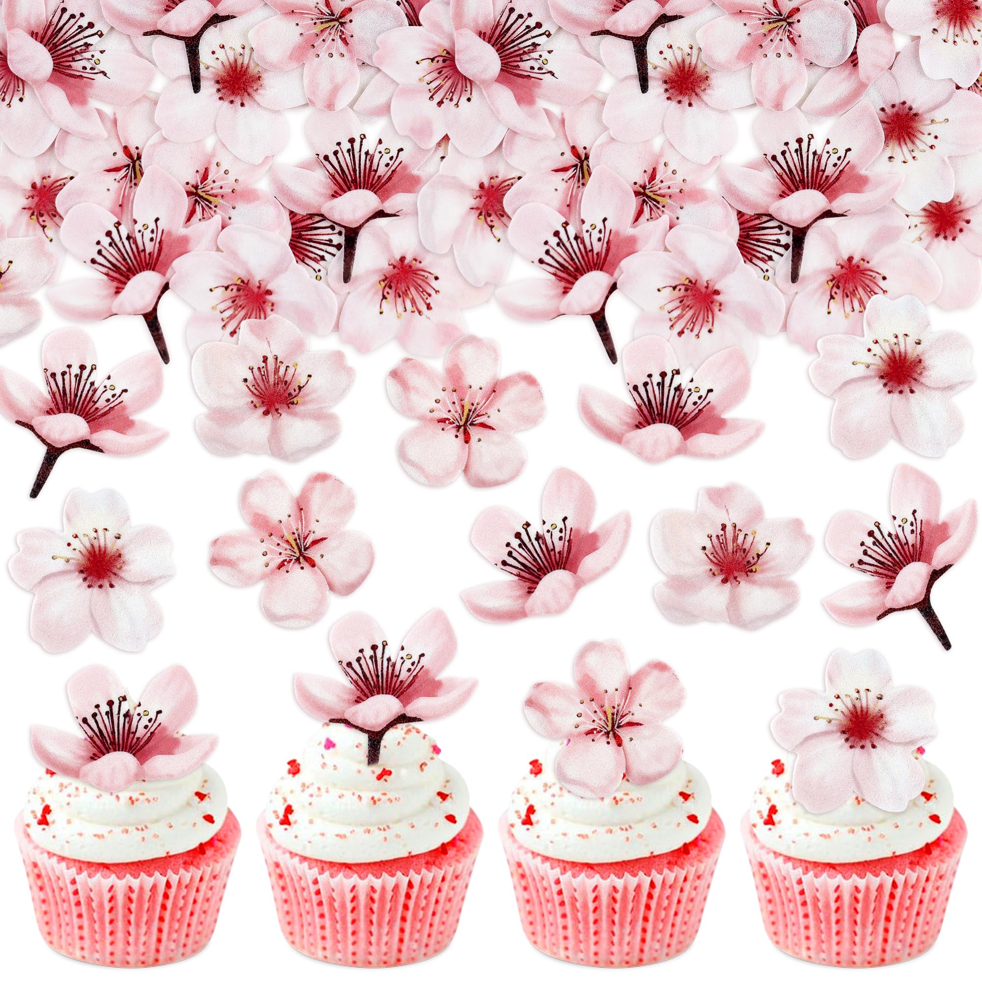 100 Essbare Sakura-Blüten Aus Reispapier – Zarte Tortendeko Für Kuchen & Cupcakes