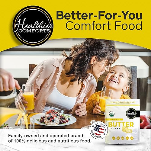 Miniatura 8 de Healthier Comforts Mantequilla orgánica en polvo Mantequilla deshidratada orgánica sin sal certificada por USDA Kosher, sin gluten, sin OMG