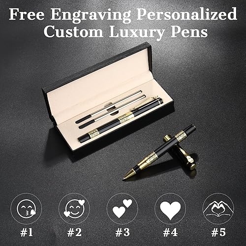 Miniatura 5 de Bnesi Bolígrafo de lujo, juegos de bolígrafos de escritura personalizados, bonitos bolígrafos para hombres y mujeres, regalo profesional, ejecutivo,