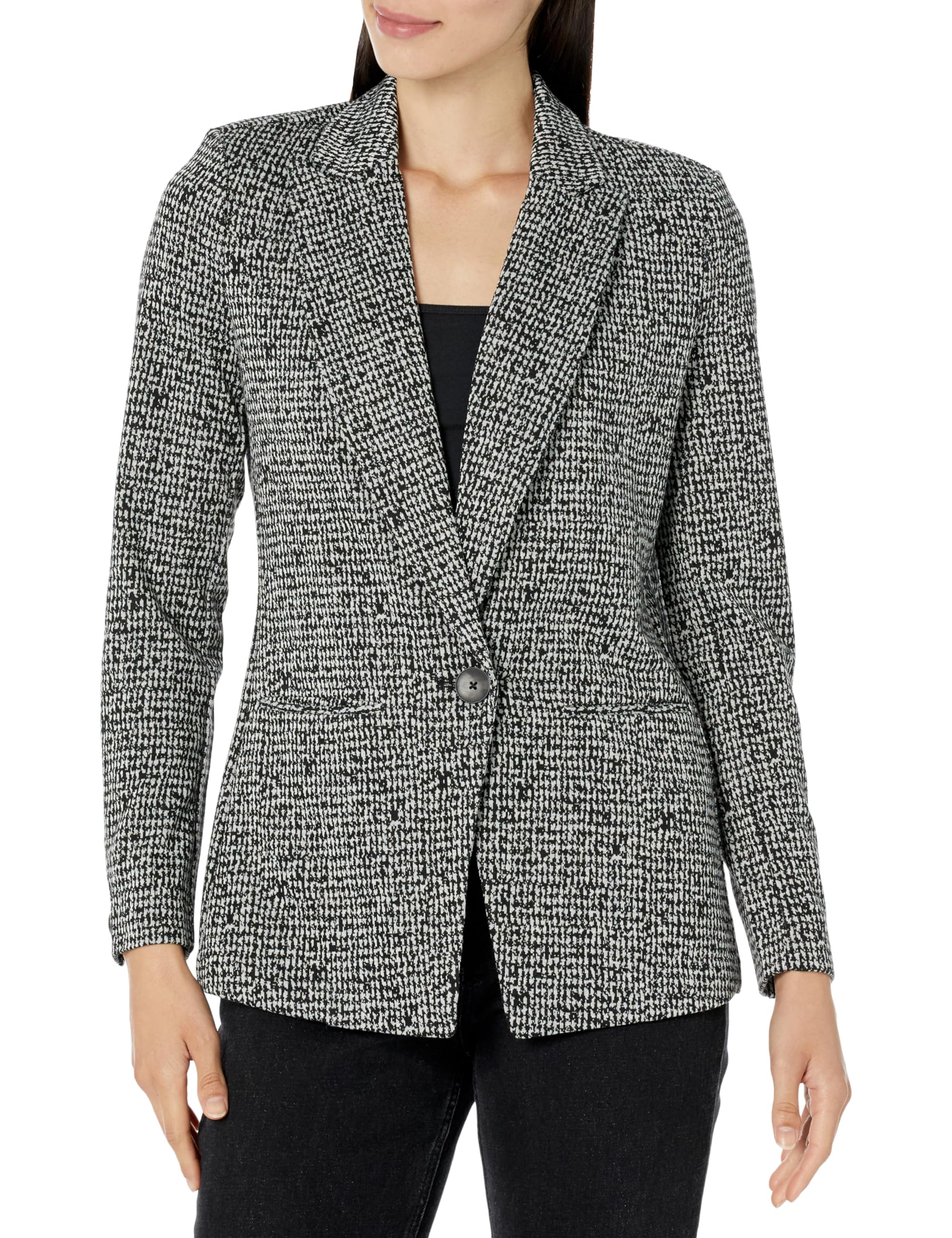NIC ZOE Womens Petite Etched Tweed Knit Blazer