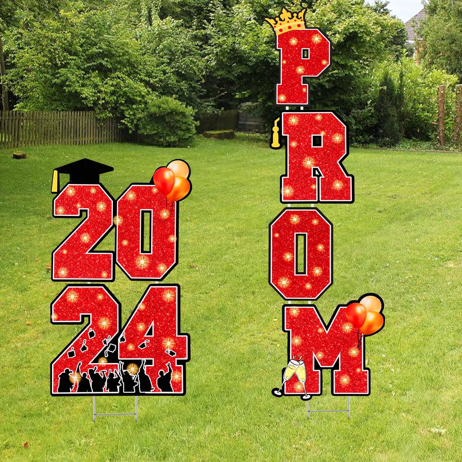 Ultrafun 6 Pcs Prom 2024 Yard Sign Prom Decorations for