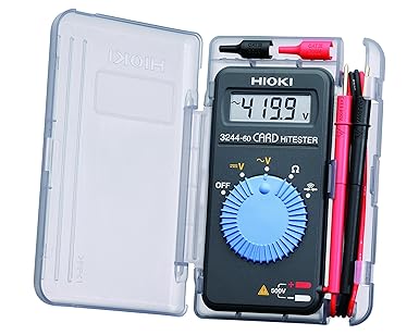 Hioki 3244-60 Card HiTester and Digital Multimeter, 41.99 Megaohms Resistance, 500V AC/DC Voltage